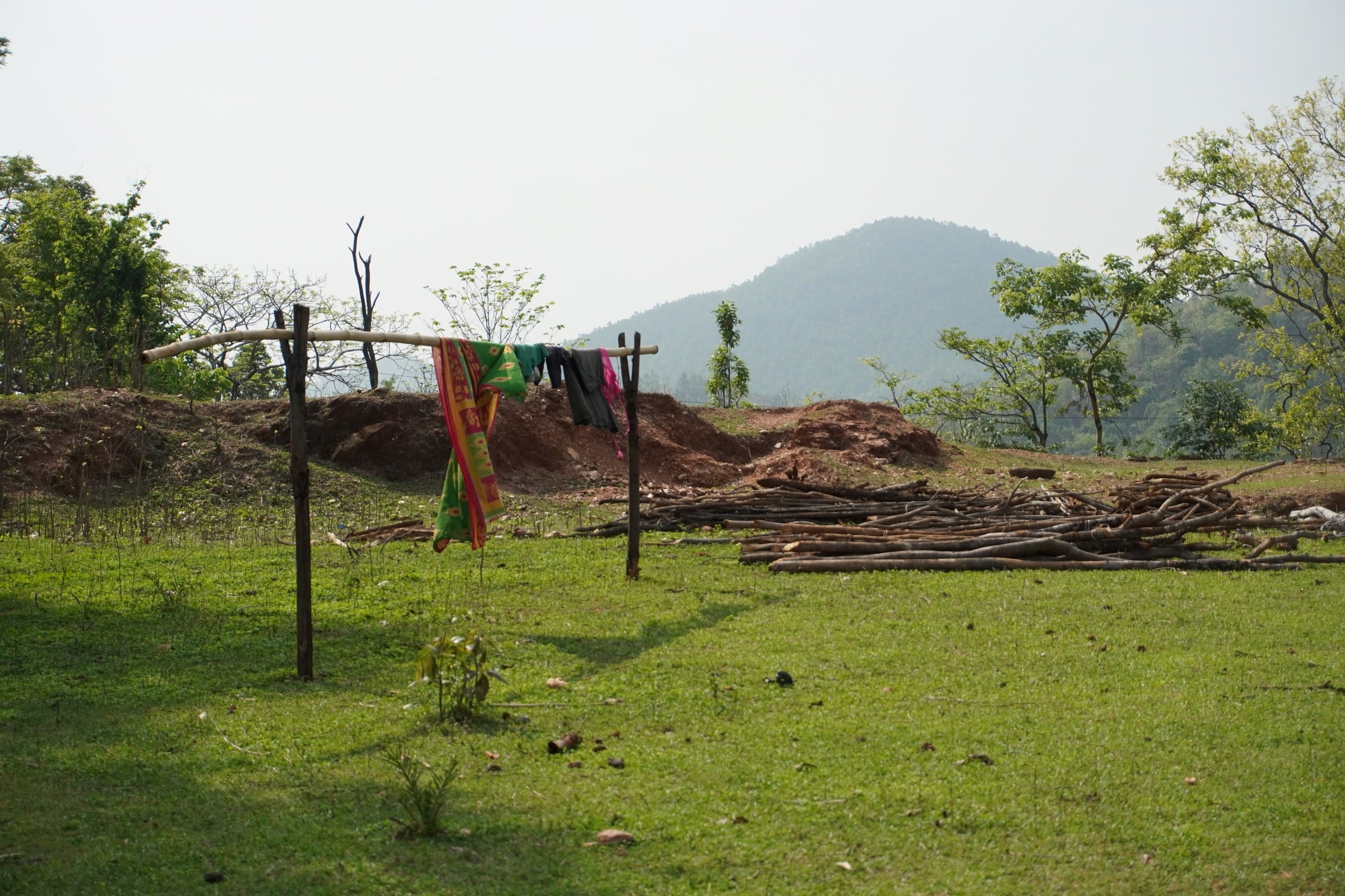 Outdoor structures at the edge of the hills