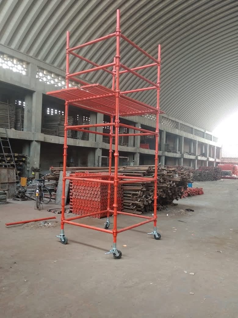The assembled scaffold structure