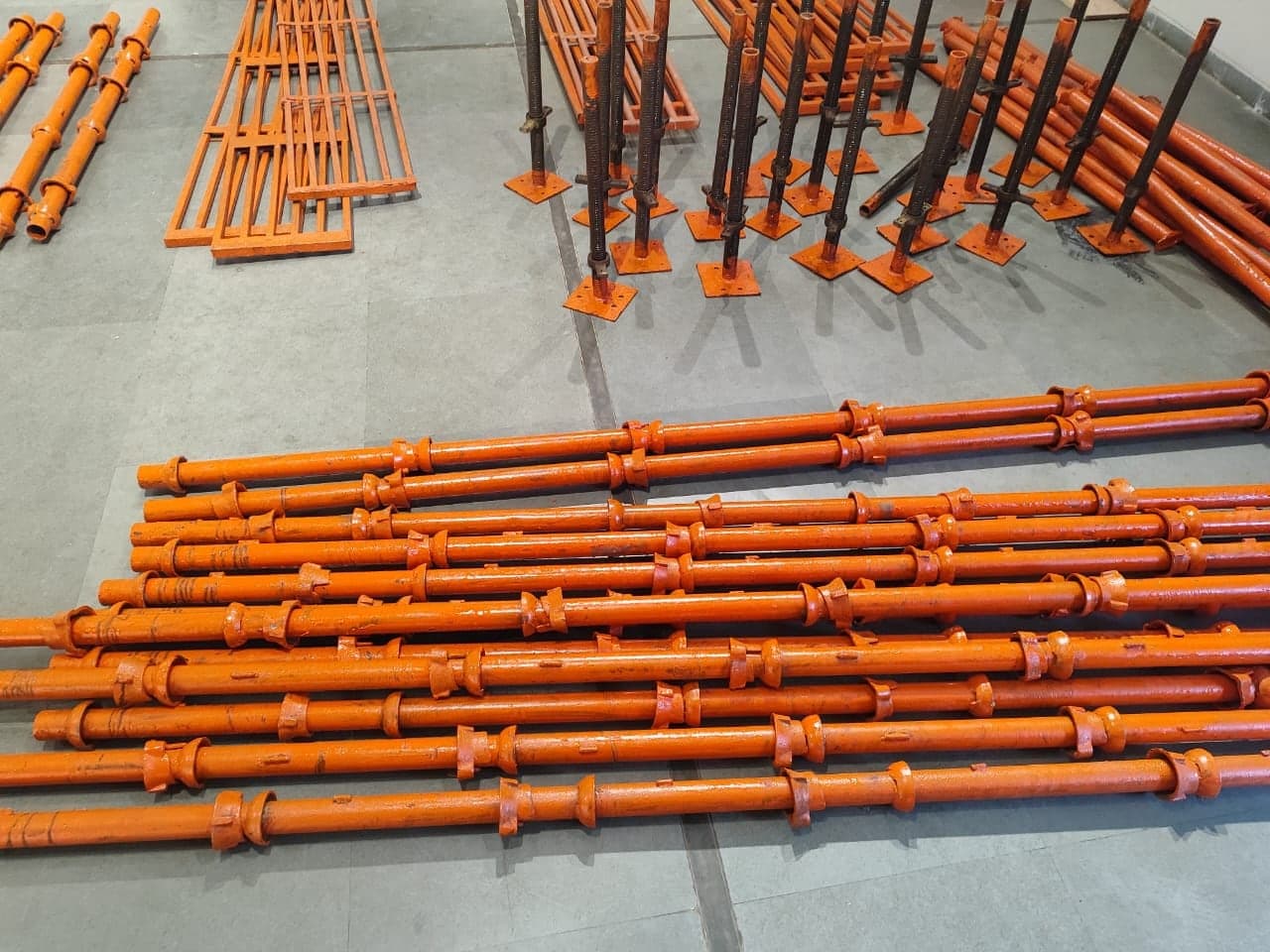 Pipes, joints and base plates