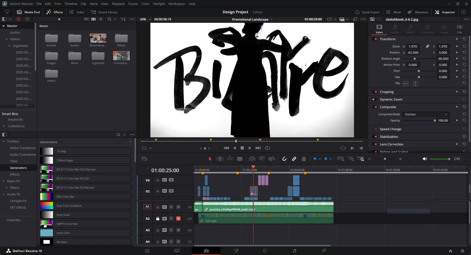 Building the promotion-film timeline