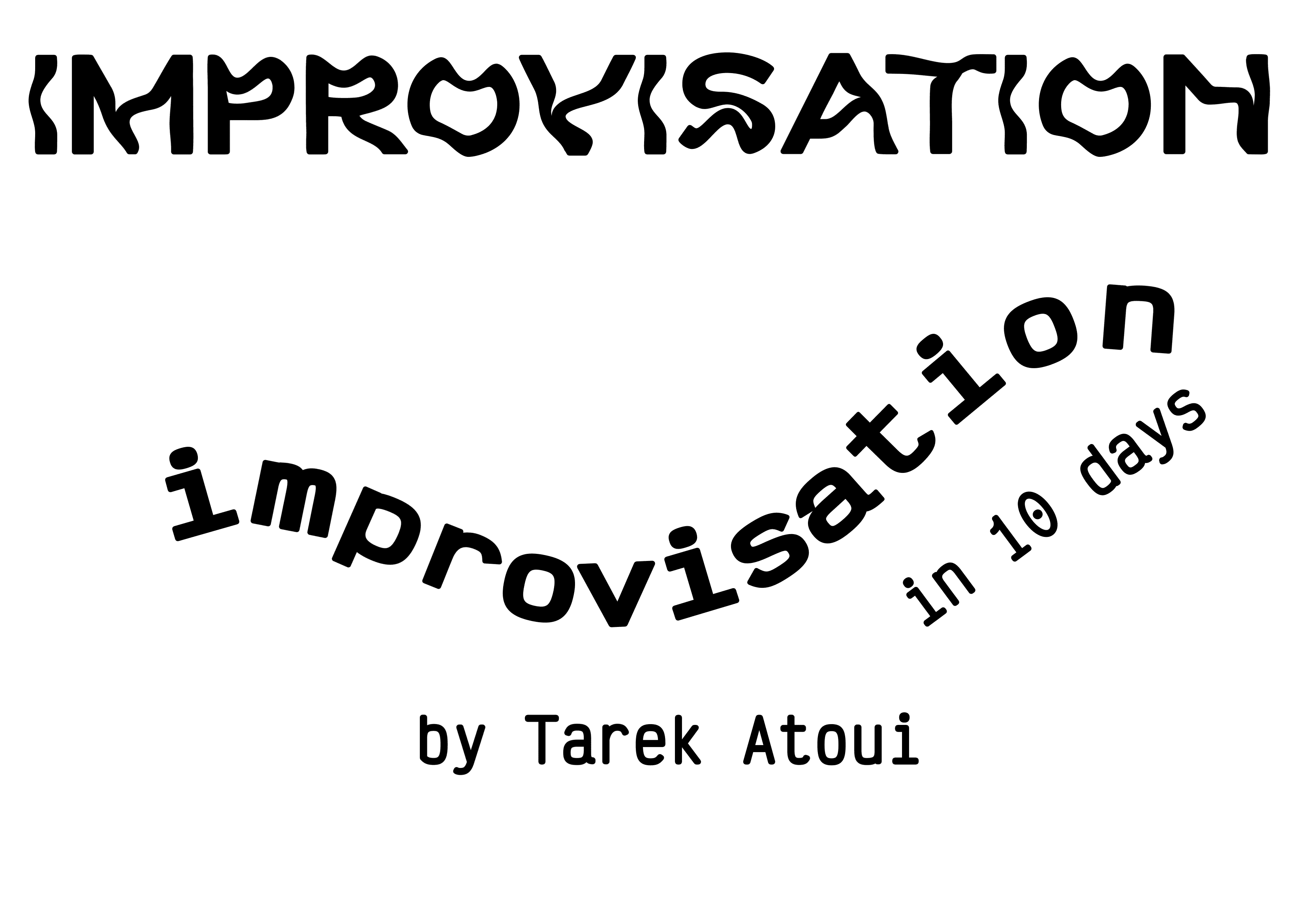Rounded title typography following a wave with exhibition text underneath