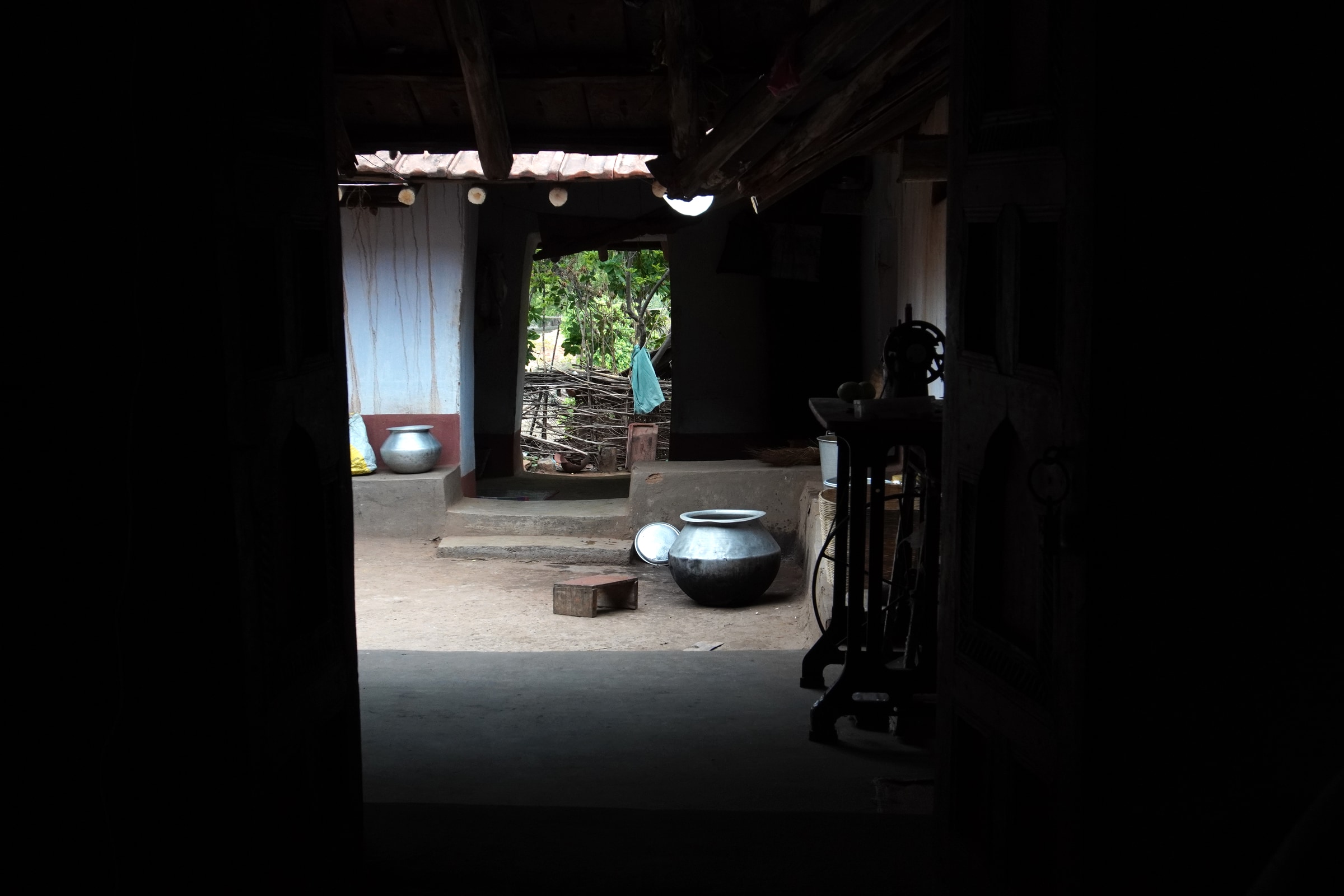 Looking through a shaded interior