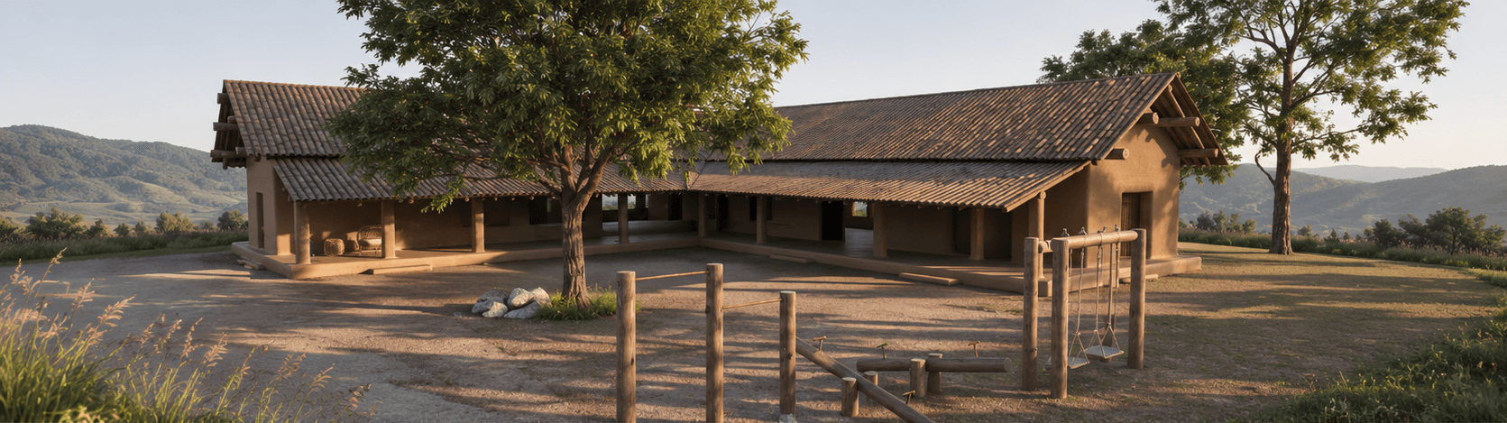 Wide exterior view of the proposed Ghatshilla Museum in its landscape