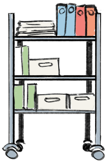 Movable office storage rack