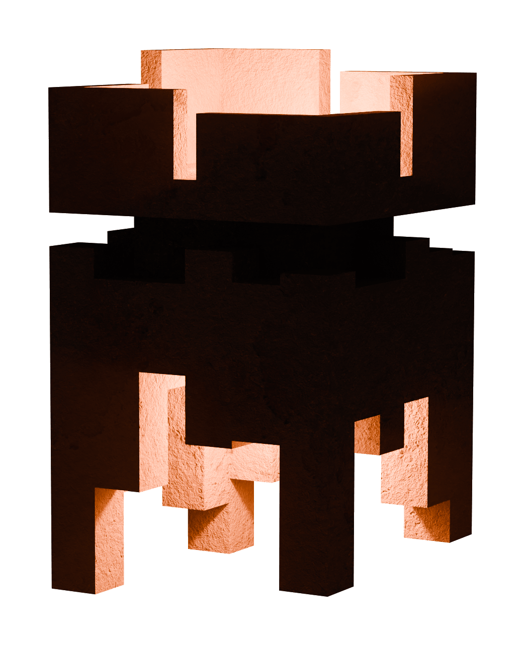 Final illuminated concrete lamp render
