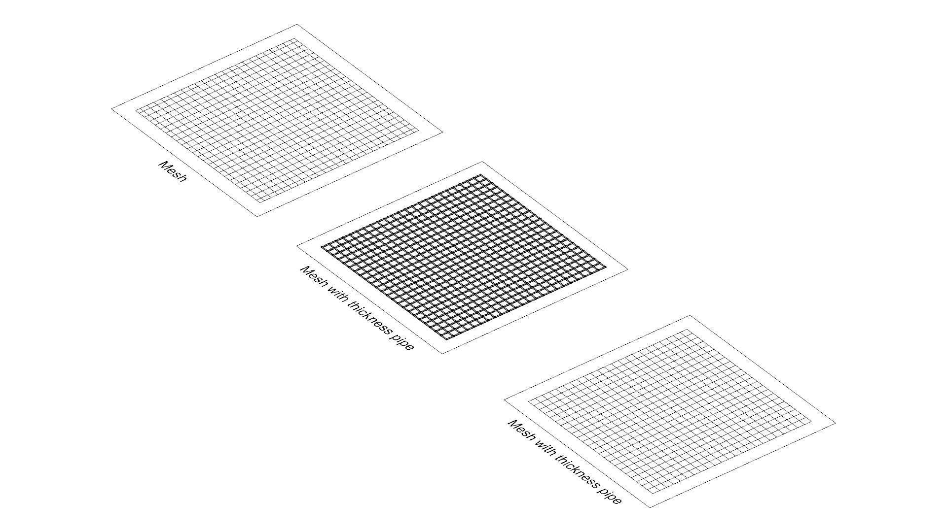 Exploded wire mesh layers for the lamp