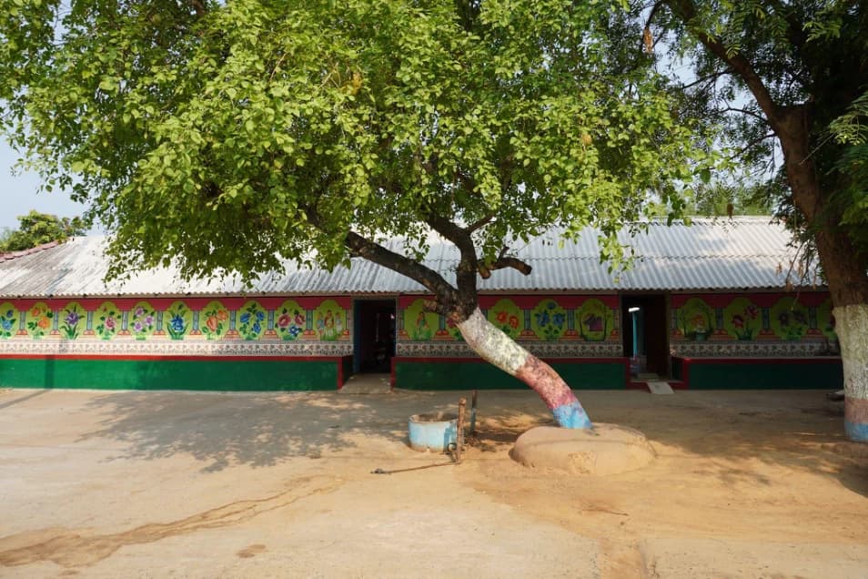 Mural on the house, which is part of akhra (a place where the village Come together to celebrate, chukaripara, Ghatshila
