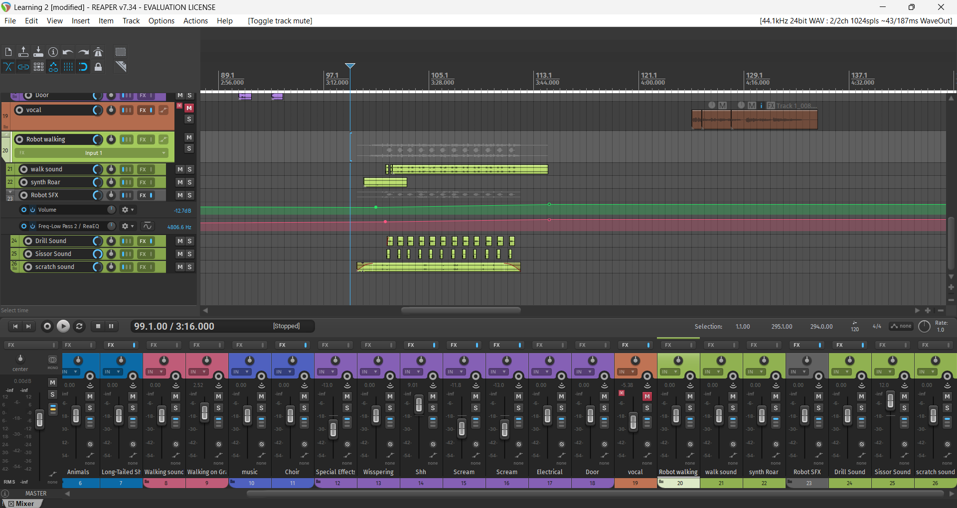 Audio editing timeline placeholder